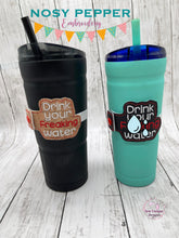 Load image into Gallery viewer, Drink your f*cking water (includes clean version) bottle band machine embroidery design DIGITAL DOWNLOAD