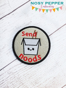Send noods patch 4x4 machine embroidery design DIGITAL DOWNLOAD