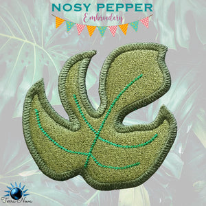 Monstera Leaf patch machine embroidery design DIGITAL DOWNLOAD