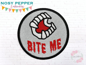 Bite me patch machine embroidery design DIGITAL DOWNLOAD