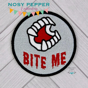 Bite me patch machine embroidery design DIGITAL DOWNLOAD
