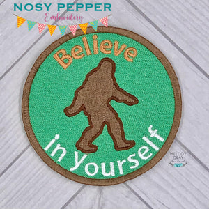 Bigfoot believe in yourself patch machine embroidery design DIGITAL DOWNLOAD