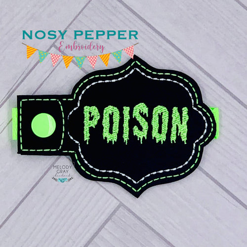 Poison bottle band machine embroidery design DIGITAL DOWNLOAD