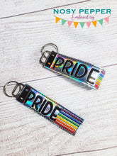 Load image into Gallery viewer, Pride fob set (4x4 &amp; 4x7 sizes included) machine embroidery design DIGITAL DOWNLOAD