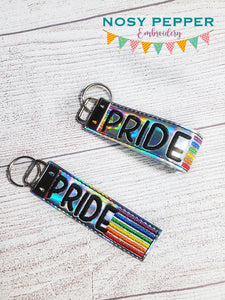 Pride fob set (4x4 & 4x7 sizes included) machine embroidery design DIGITAL DOWNLOAD