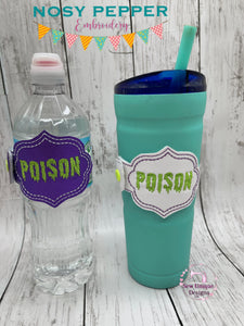 Poison bottle band machine embroidery design DIGITAL DOWNLOAD