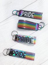 Load image into Gallery viewer, Pride fob set (4x4 &amp; 4x7 sizes included) machine embroidery design DIGITAL DOWNLOAD
