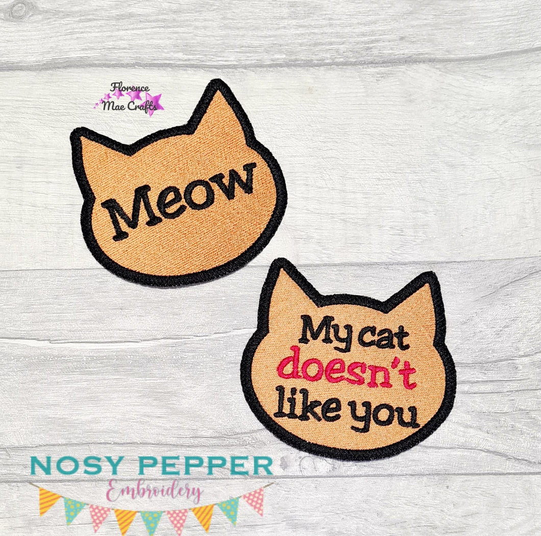 Cat patch set machine embroidery design DIGITAL DOWNLOAD
