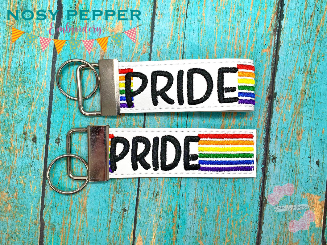 Pride fob set (4x4 & 4x7 sizes included) machine embroidery design DIGITAL DOWNLOAD
