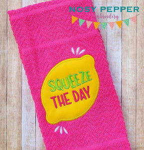 Squeeze the day applique machine embroidery design (5 sizes included) DIGITAL DOWNLOAD