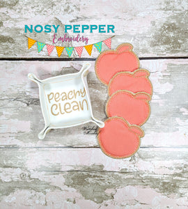 Peachy Clean Make up wipe and tray set (2 sizes of trays and 2 sizes of wipes included) machine embroidery design DIGITAL DOWNLOAD