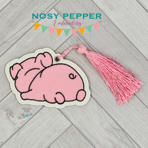 Pig Butt sketchy Bookmark/bag tag/ornament machine embroidery design DIGITAL DOWNLOAD