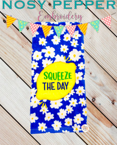 Squeeze the day applique machine embroidery design (5 sizes included) DIGITAL DOWNLOAD