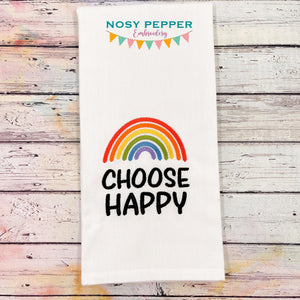 Choose Happy (5 sizes included) machine embroidery design DIGITAL DOWNLOAD