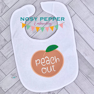 Peach Out applique (5 sizes included) machine embroidery design DIGITAL DOWNLOAD