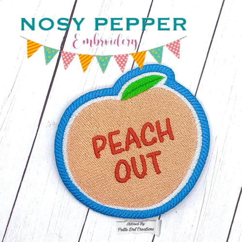 Peach Out Patch (2 versions included) machine embroidery design DIGITAL DOWNLOAD