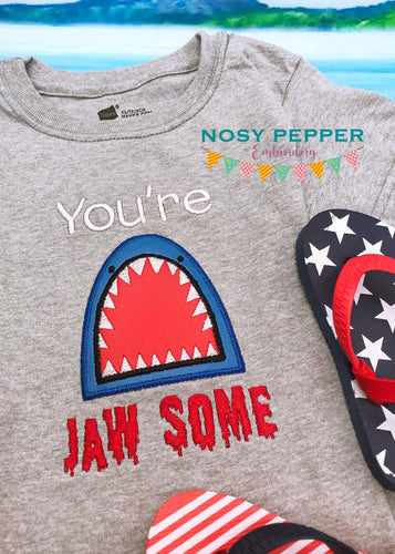 You're Jawsome applique machine embroidery design (5 sizes included) DIGITAL DOWNLOAD