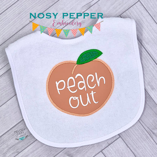 Peach Out applique (5 sizes included) machine embroidery design DIGITAL DOWNLOAD