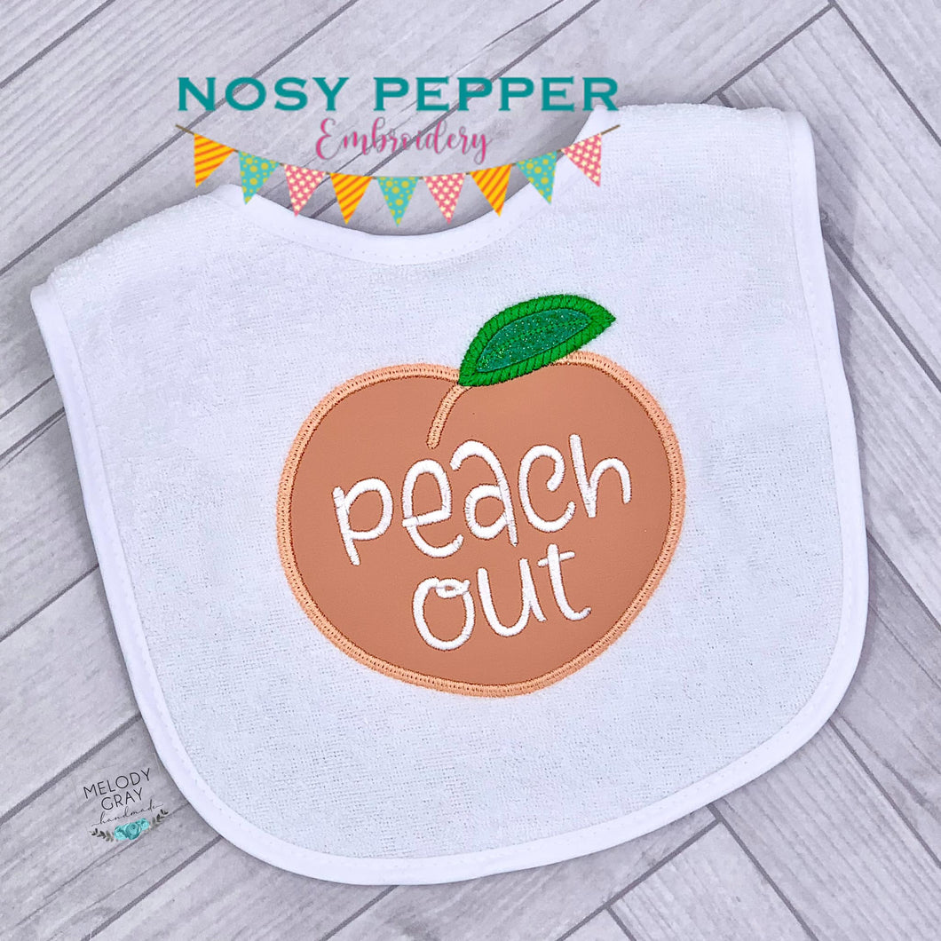 Peach Out applique (5 sizes included) machine embroidery design DIGITAL DOWNLOAD