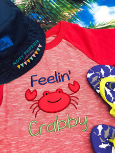 Feelin' crabby applique machine embroidery design (4 sizes included) DIGITAL DOWNLOAD