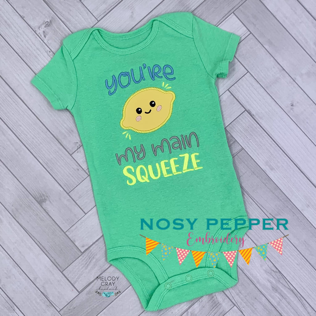You're my main squeeze machine applique design (4 sizes included) DIGITAL DOWNLOAD