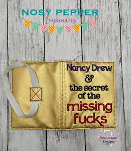 Nancy Drew and the Case notebook cover (2 sizes available) machine embroidery design DIGITAL DOWNLOAD