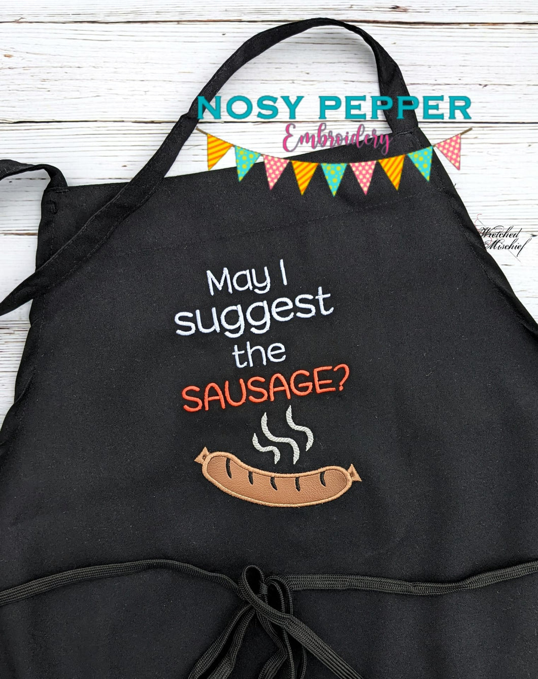 May I suggest the sausage applique machine embroidery design (4 sizes included) DIGITAL DOWNLOAD