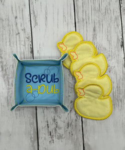 Ducky wipe and tray set (includes 2 sizes of wipes and 2 sizes of trays) machine embroidery design DIGITAL DOWNLOAD