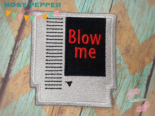 Blow me patch (2 sizes included) machine embroidery design DIGITAL DOWNLOAD