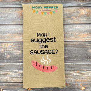 May I suggest the sausage applique machine embroidery design (4 sizes included) DIGITAL DOWNLOAD