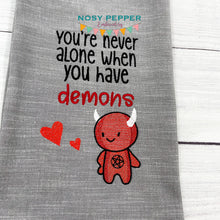 Load image into Gallery viewer, You&#39;re never alone when you have demons sketchy(4 sizes included) machine embroidery design DIGITAL DOWNLOAD