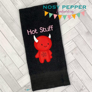 Hot Stuff applique (5 sizes included) machine embroidery design DIGITAL DOWNLOAD