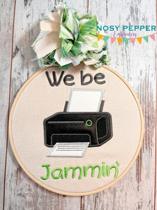 We be jammin' applique machine embroidery design (4 sizes included) DIGITAL DOWNLOAD