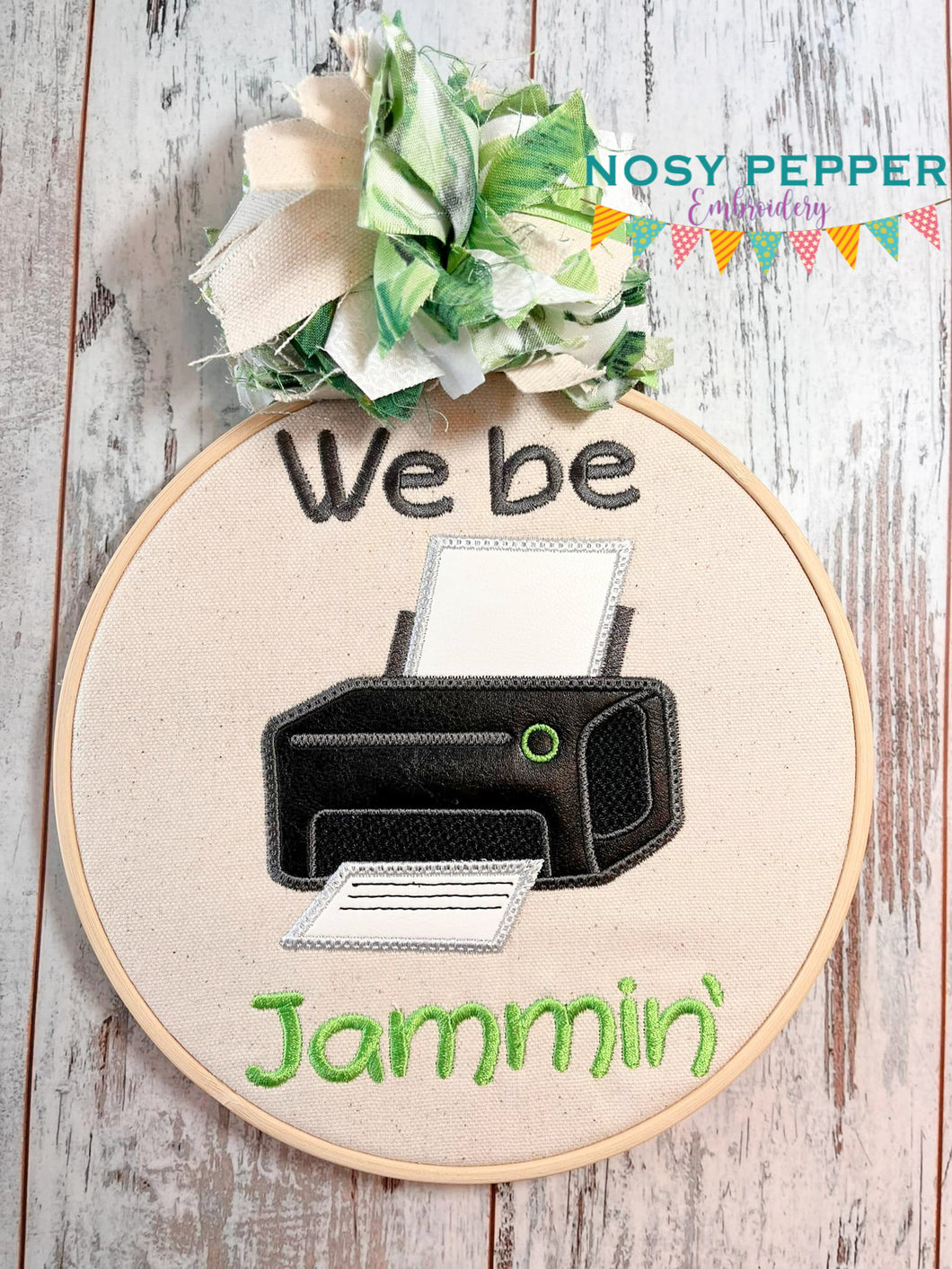 We be jammin' applique machine embroidery design (4 sizes included) DIGITAL DOWNLOAD