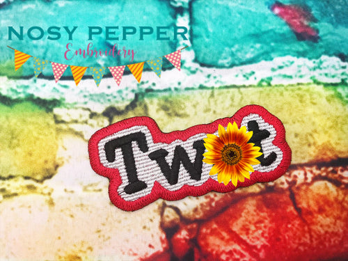 Tw*t Patch (2 sizes included) machine embroidery design DIGITAL DOWNLOAD