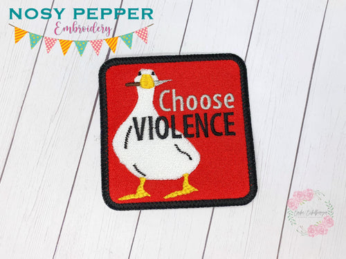 Choose violence patch machine embroidery design DIGITAL DOWNLOAD