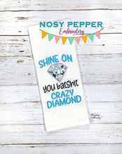 Load image into Gallery viewer, Shine on you batsh*t crazy diamond applique machine embroidery design (4 sizes included) DIGITAL DOWNLOAD