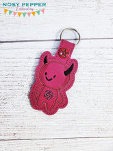 Load image into Gallery viewer, Demon snap tab (single &amp; multi file included) machine embroidery design DIGITAL DOWNLOAD