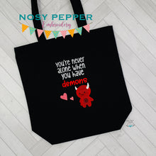 Load image into Gallery viewer, You&#39;re never alone when you have demons sketchy(4 sizes included) machine embroidery design DIGITAL DOWNLOAD