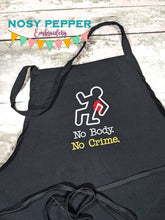 Load image into Gallery viewer, No body. No crime machine embroidery design (5 sizes included) DIGITAL DOWNLOAD
