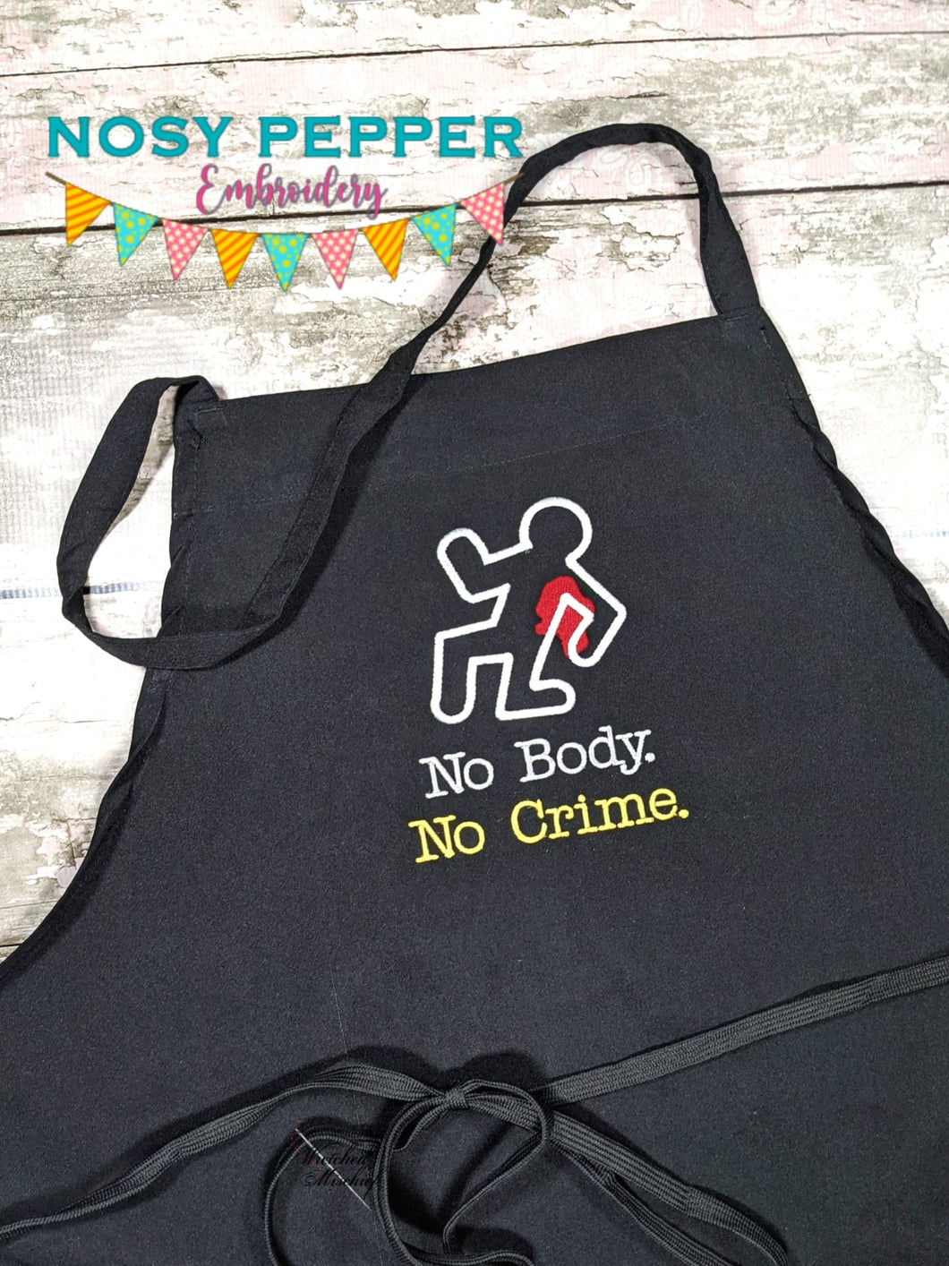 No body. No crime machine embroidery design (5 sizes included) DIGITAL DOWNLOAD