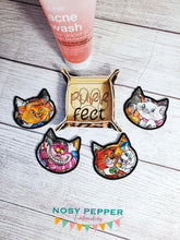 Load image into Gallery viewer, Purr-fect cat wipe &amp; Tray set (2 sizes of wipes &amp; 2 sizes of trays included) machine embroidery design DIGITAL DOWNLOAD