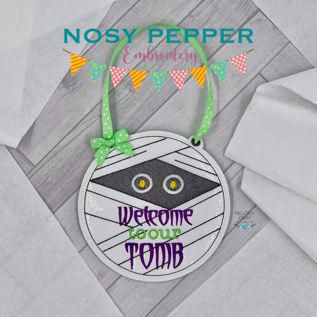 Welcome to our tomb ITH sign (5 sizes included) machine embroidery design DIGITAL DOWNLOAD