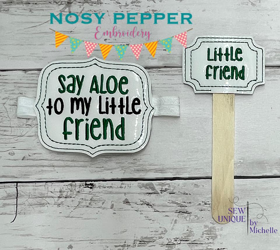 say aloe to my little friend plant pot Say Aloe to my little friend planter band & little friend plant marker –  Nosy Pepper Patterns