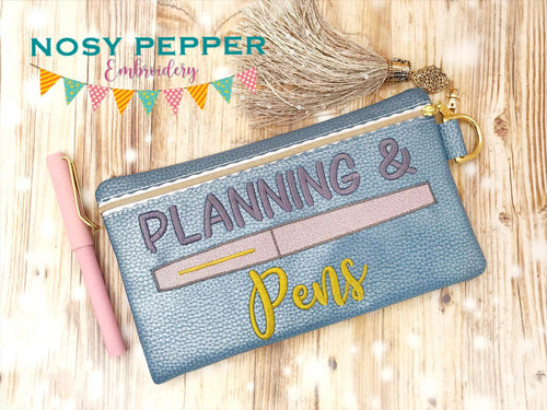 Planning and Pens ITH Bag (4 sizes available) machine embroidery design DIGITAL DOWNLOAD