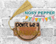Load image into Gallery viewer, C*ntaloupe bookmark/bag tag/ornament sketchy fill machine embroidery design (DIGITAL DOWNLOAD)