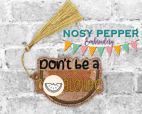 C*ntaloupe bookmark/bag tag/ornament sketchy fill machine embroidery design (DIGITAL DOWNLOAD)