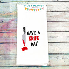 Load image into Gallery viewer, Have a knife day (5 sizes included) machine embroidery design DIGITAL DOWNLOAD