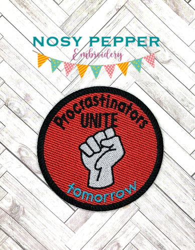 Procrastinators unit patch machine embroidery design DIGITAL DOWNLOAD