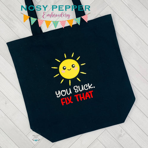 You suck. Fix that applique (5 sizes included) machine embroidery design DIGITAL DOWNLOAD